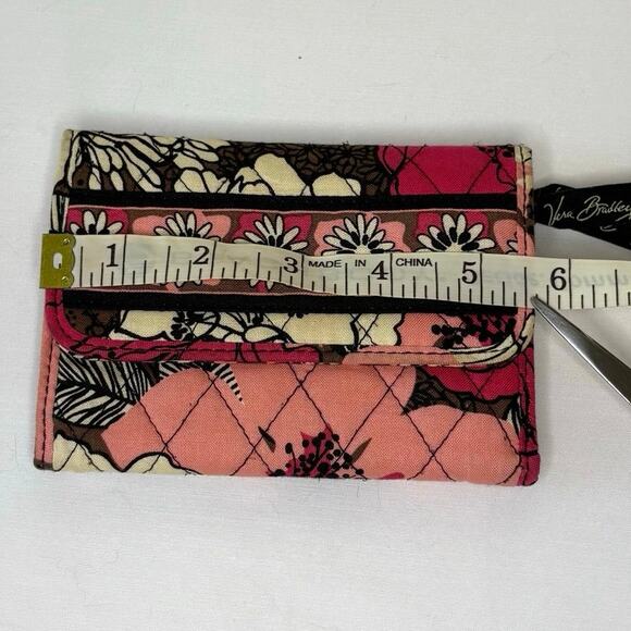 Vera Bradley Mocha Rouge Tre-Fold Wallet Pink Brown Quilted Retired 2011 - Picture 6 of 8